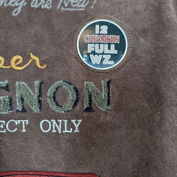Vintage Chevignon Suede & Denim Jacket XXL – Embroidered Logo, Rare 80s/90s - Picture 15 of 15